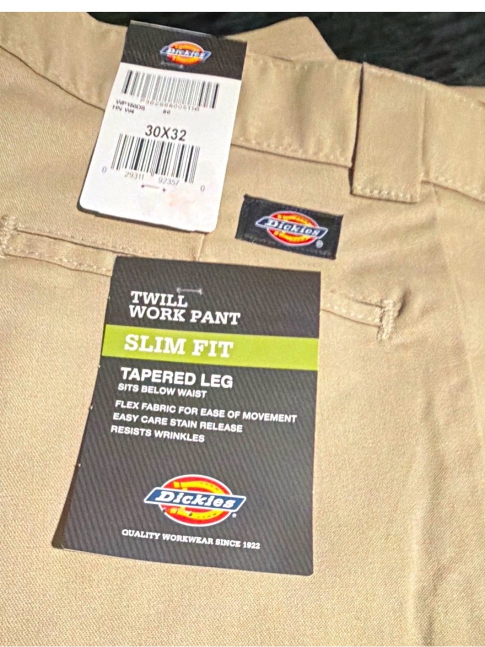 Dickies Slim Fit Twill Work Pants - Khaki/Tan